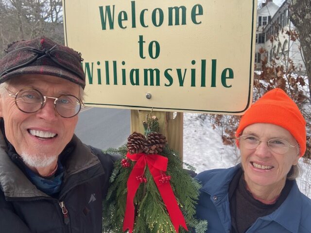 Joan Weir and Breeze Verdant (the self-proclaimed " Williamsville Decorating Committee”)work to make the town look nice as well as slow down traffic by making drivers realize that this is a village where people live!